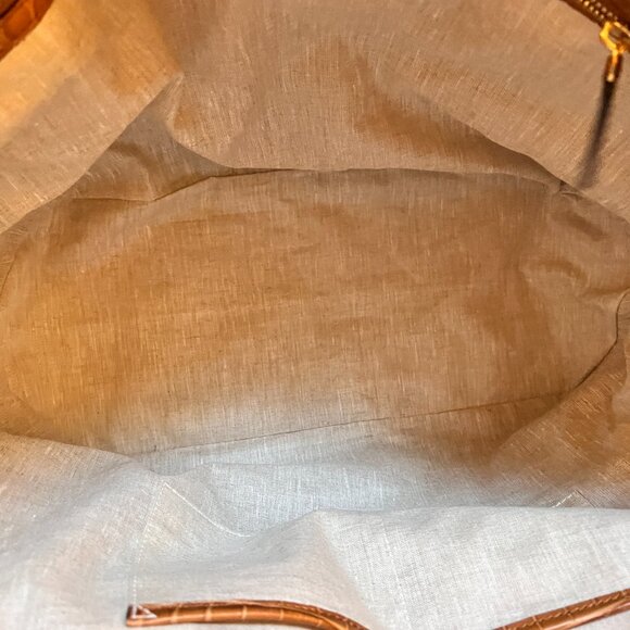 Michael Kors Collection luxury line Gia Tote Calf leather and linen/raffia blend - Picture 11 of 14